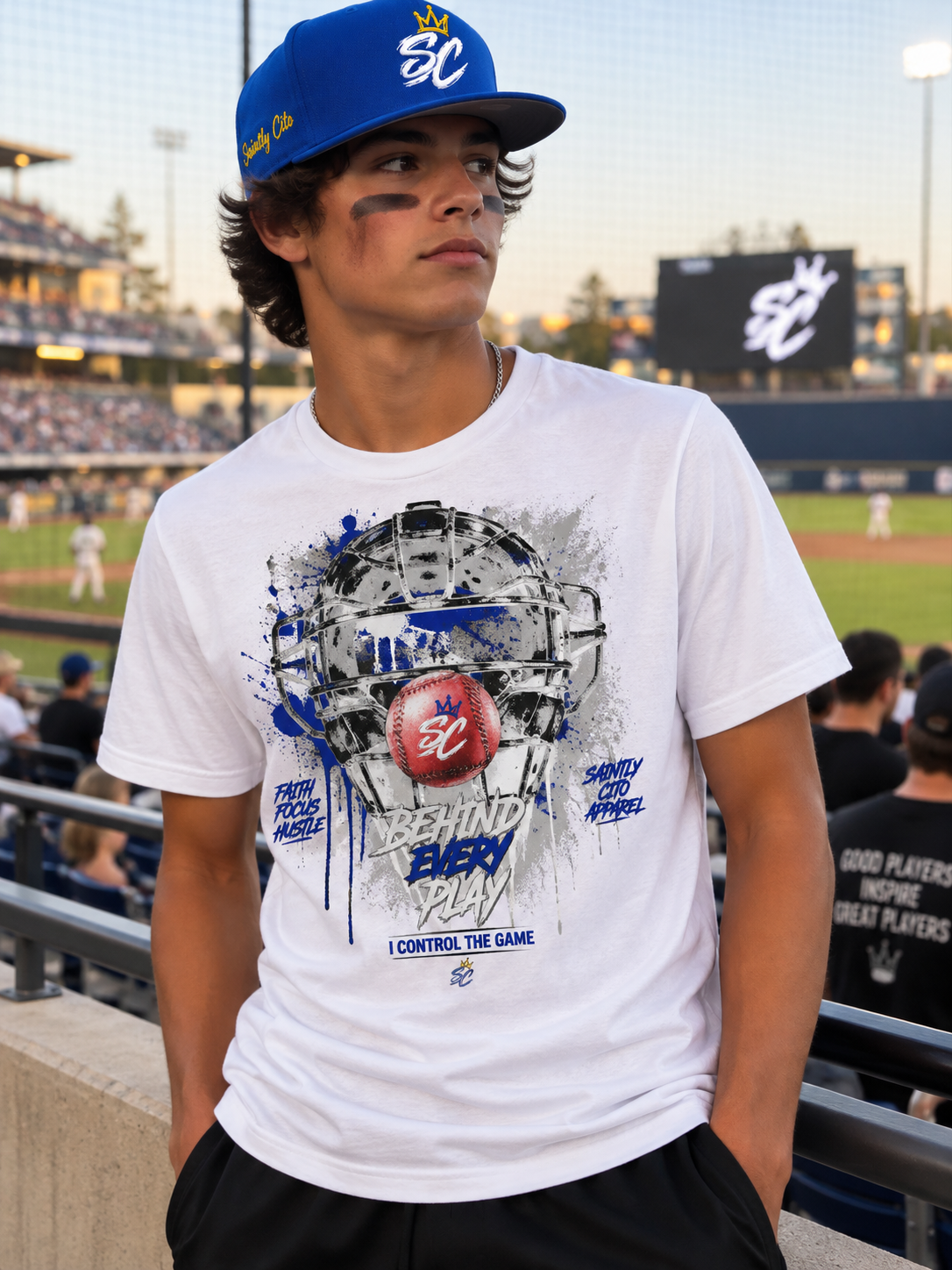 Saintly Cito Behind Every Play Tee